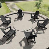 SERWALL Folding Adirondack Chairs Patio Chairs Lawn Chair Set of 8 Outdoor Adirondack Chair Weather Resistant for Patio - Photo 9