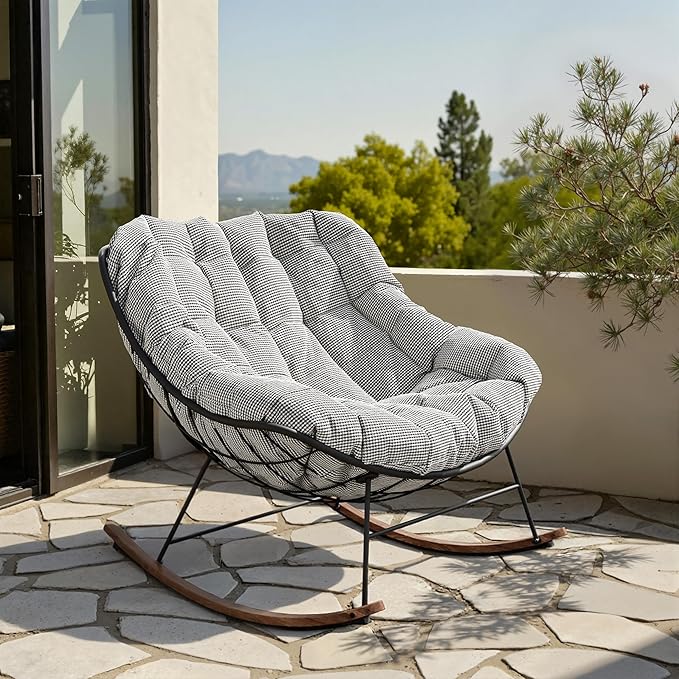 Grand patio Outdoor Rocking Chair Cushion, 7.9inch Thick, Egg Chair Cushion Replacement, Waterproof Cushion for Outdoor - Photo 2