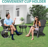 NUNU LAB Adirondack Chairs Set of 4, Plastic Adirondack Chair with Cup Holder, Weather Resistant Patio Chairs - Photo 6