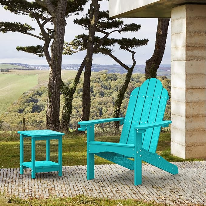 LUE BONA HDPS Adirondack Chairs Set of 6, Fire Pit Outdoor Chair Weather Resistant with Cup Holder - Photo 6