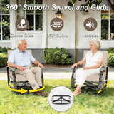Gotland Outdoor Furniture, Metal Outdoor Swivel Chair with 5.1’’ High-Resilience Seat Cushions 6.2’’ Thick Back Pillow - Photo 4