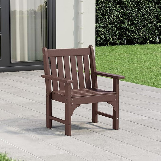 WestinTrends Malibu Outdoor Patio HDPE Adirondack Dining Arm Chair, Dark Brown