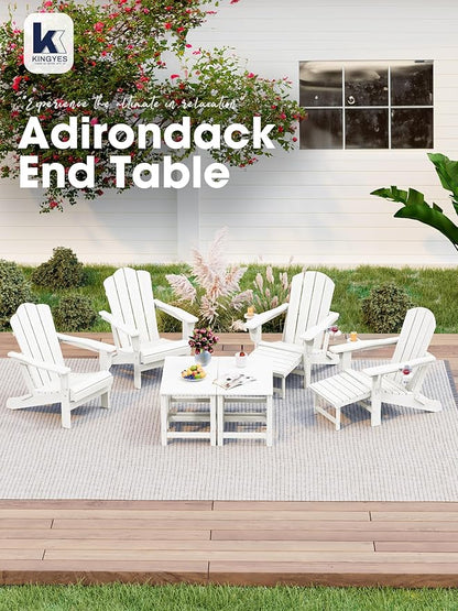 KINGYES Adirondack Outdoor Side Table, White
