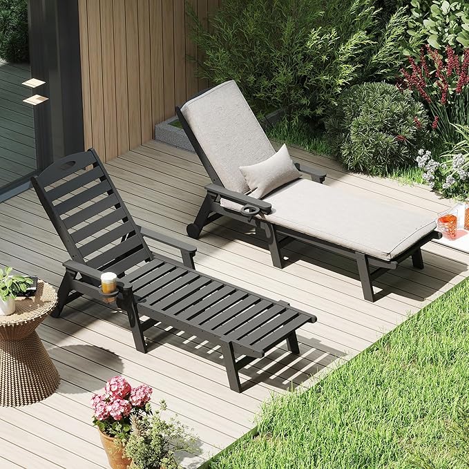 Domi Outdoor Chaise Lounge Chairs Set of 2 - Photo 1
