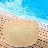 Woven Inflatable Ottoman, Fade-Resistant D31”x H14” Outdoor Indoor Pouf Patio Footrest Stool with Portable Handle - Photo 1