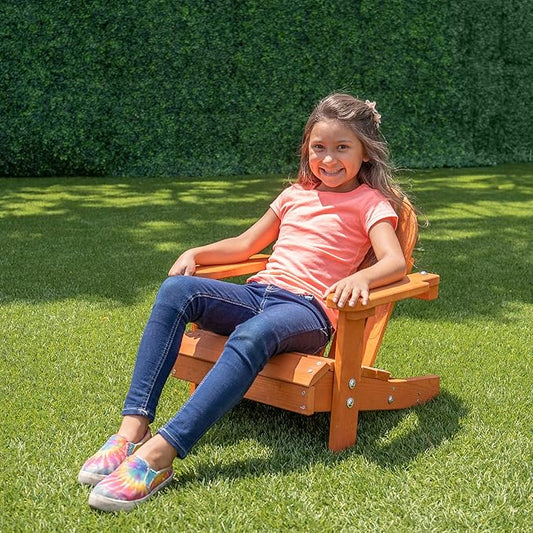 Sportspower Kid's Outdoor Wooden Adirondack Chair, Brown
