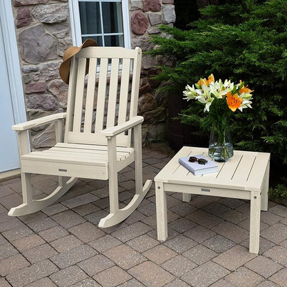 highwood AD-KITRKCH1-WAE Lehigh 2 Rocking Chairs with Adirondack Side Table, Whitewash