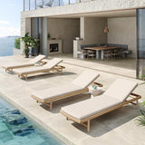 Christopher Knight Home Brolen Acacia Wood Chaise Lounge Chair Outdoor Set of 4 - Photo 2