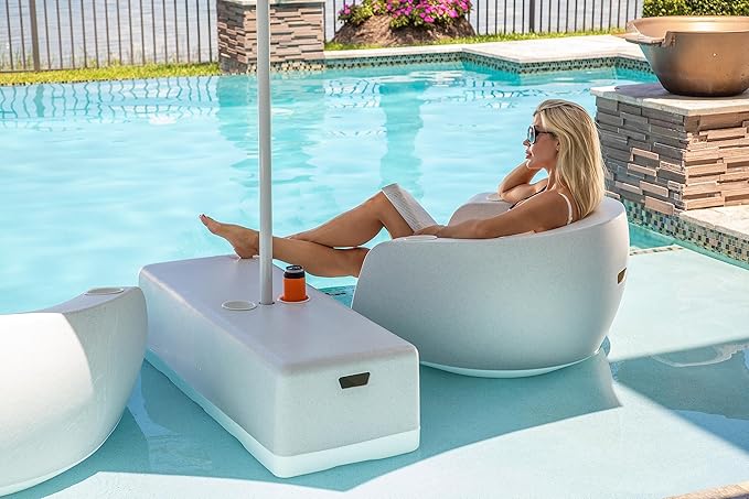 Tenjam Moon Chair in Pool Lounge Chairs for Sun Shelf Set of Two - Photo 7
