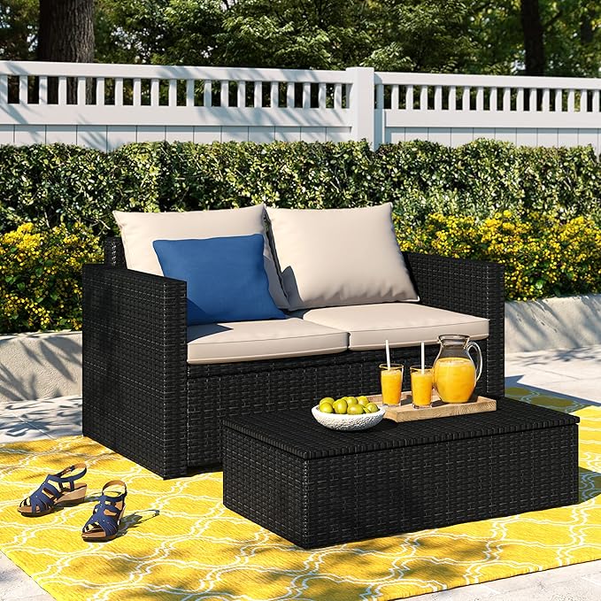 Serta Laguna Brown Resin Wicker Outdoor Patio Furniture Collection, Easy Assembly, Porch or Pool - Photo 3