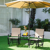 Yaheetech Outdoor Glider Chairs with Glass Table Rocking Chairs - Photo 2