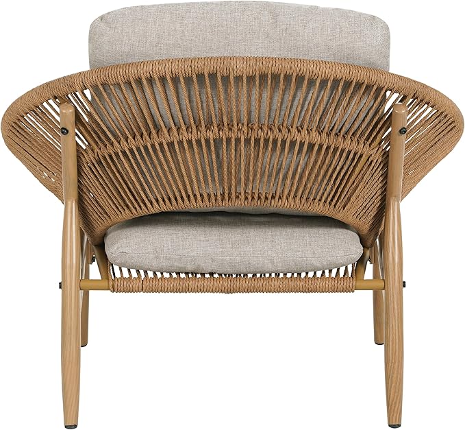 Merax Outdoor Wicker Papasan Chair Set of 2, Rattan Patio Papasan Egg Lounge Chair with Cozy Cushion - Photo 9
