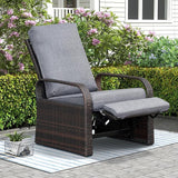 ATR ART TO REAL Outdoor Wicker Recliner Chair with 5.5'' Cushions, Automatic Adjustable Patio Chaise Lounge Chairs - Photo 1