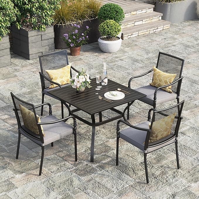 HERA'S HOUSE 37" Square Outdoor Dining Table for 4 - Photo 7