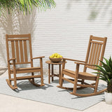 POLYWOOD Estate 3-Piece Rocking Chair Set, Outdoor Patio Furniture, Front Porch Rockers with Side Table, HDPE - Photo 3