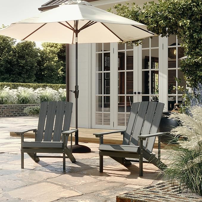 Flash Furniture Charlestown Indoor/Outdoor Faux Wood Adirondack Chair - Photo 2