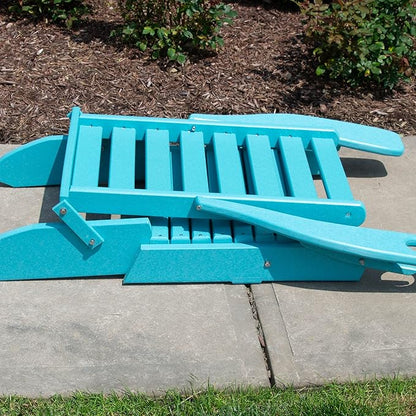 Furniture Barn USA Farmhouse Collection Poly Ladderback Folding Adirondack Chair, Aruba Blue