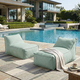 Christopher Knight Home Venny 48" L Outdoor Bean Bag Chair Set of 2, Fabric Bean Bag Chair for Adults and Kids - Photo 1