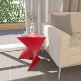 LeisureMod 15.75" Triangular Side Table, Stackable Plastic Accent End Table for Indoor & Outdoor Use - Photo 2