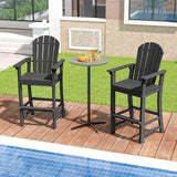 Tangkula Outdoor Tall Adirondack Chair 30 Inches Seat Height, HDPE Bar Height Patio Chair with High Backrest - Photo 2
