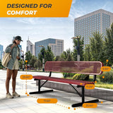 Heavy-Duty Outdoor Metal Bench, Thermoplastic-Coated, Portable, Weatherproof, Commercial-Grade for Parks, Gardens - Photo 8