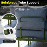 Sundale Outdoor 2 Pieces Patio Sofa Set, Metal Outdoor Sectional Loveseat with 6 Inch Olefin Cushion - Photo 5