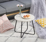 VECELO Patio Outdoor Side Snack Table,Small Round Anti-Rust Metal Style for Garden Balcony,Yard,Living Room - Photo 4
