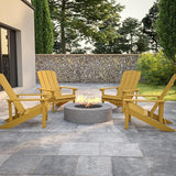 Flash Furniture Charlestown Poly Resin Adirondack Chair - Yellow - All Weather - Indoor/Outdoor - Set of 4 - Photo 2
