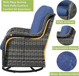 Rilyson Wicker Patio Furniture Set - 7 Piece Rattan Outdoor Sectional Conversation Sets with 2 Rocking Swivel Chairs - Photo 8