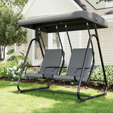 2-Person Patio Porch Swing Chair, Heavy Duty Outdoor Glider with Adjustable Canopy, High Backrest, Removable Cushions - Photo 1
