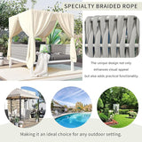 Merax Outdoor Patio Daybed with Soft Cushions and Curtains - Photo 6