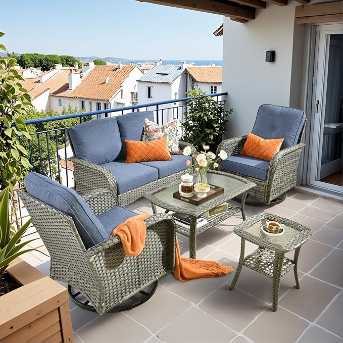 HOOOWOOO Patio Furniture Set, 5 Pieces Outdoor Conversation Set - Photo 1