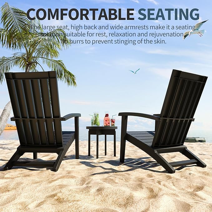 NUNU LAB Outdoor Adirondack Chairs, Plastic Adirondack Chair with Cup Holder, Weather Resistant Patio Chairs - Photo 6