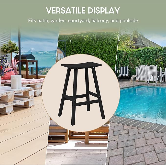 WestinTrends Malibu Malibu 29 Inch High Backless Seat Bar Stools (Set of 3), Black