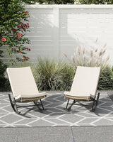 GarveeLife Outdoor Rocking Lounge Chair Set of 2, Patio Chaise Lounge with Removable Cushion for Napping Relaxing - Photo 6