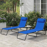 Outsunny Folding Chaise Lounge Chair Set of 2, Patio Sun Tanning Chair - Photo 2