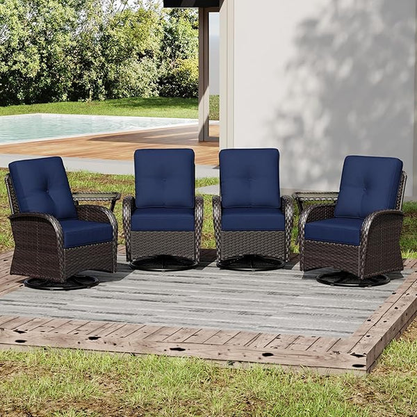 Joyside Wicker Patio Furniture Set, 6 Piece Outdoor Furniture Set with Thickened Cushions, High Back, Deep Seating - Photo 1