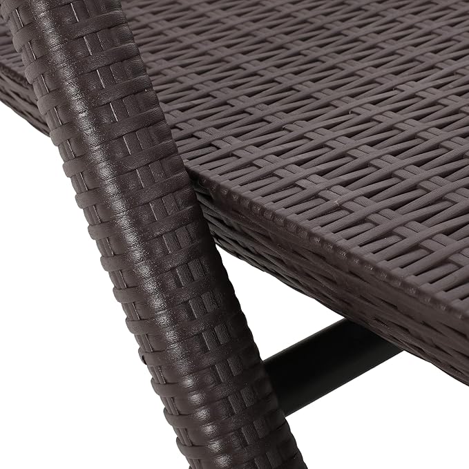 Christopher Knight Home Blanche Outdoor Faux Wicker Chaise Lounge, Dark Brown - Photo 5