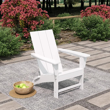 WestinTrends Ashore Modern Outdoor Folding Adirondack Chair, White