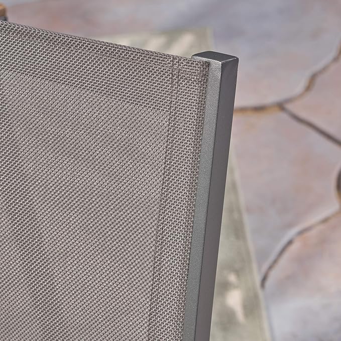 Christopher Knight Home Emma Outdoor Mesh and Aluminum Frame Dining Chair (Set of 2), Gray - Photo 5
