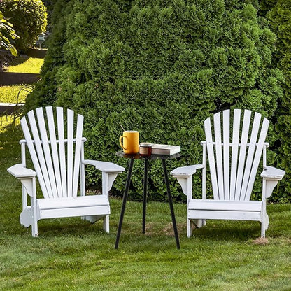 Metal Outdoor Side Tables Set of Two Small Outside Round End Table for Patio Modern Accent Garden Corner Table for Small Spaces, Balcony, Porch, Weather-Resistant, Plant Stand Indoor, Black