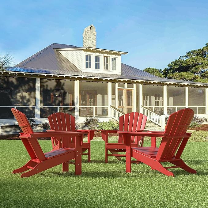 WestinTrends Dylan Outdoor Adirondack Chair (Set of 4), Red