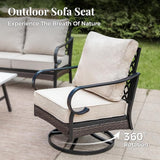 Patio Swivel Chairs Set of 2, Outdoor Sofa Chairs with Deep Seating and 5.75" Cushions - Photo 8