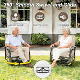 Gotland 5 Piece Patio Set, Aluminum Outdoor Swivel Chairs Set with 48’’ Round Fire Pit 5.1’’ High-Resilience Seat - Photo 5