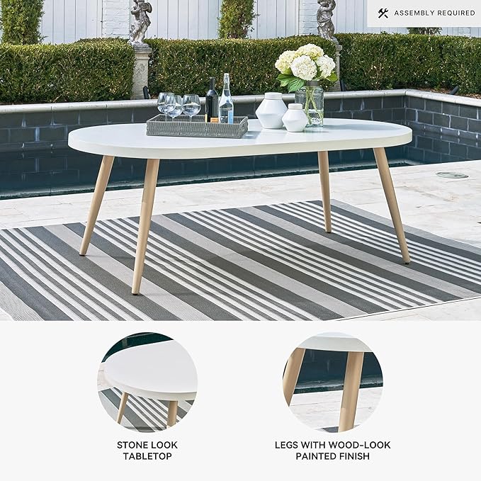 Signature Design by Ashley Seton Creek Casual Aluminum Outdoor Dining Table with Umbrella Hole and Cover Cap - Photo 4