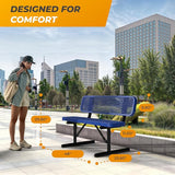Heavy-Duty Outdoor Metal Bench, Thermoplastic-Coated, Portable, Weatherproof, Commercial-Grade for Parks, Gardens - Photo 4
