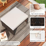 Tangkula 2 Pieces Patio PE Rattan Ottomans - Photo 7