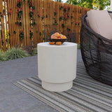 LeisureMod Modern Side Table Round Fiberstone Top Accent End Table for Home, Outdoor Patio, Living Room Sofa - Photo 2