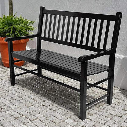Shine Company Eden Outdoor Garden Bench – Black