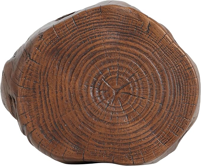Christopher Knight Home Pawn 17" H MGO Outdoor Side Table with Tree-Stump Design, Patio Decorative Wood-Like Texture End Table, Round Top Lightweight Concrete Garden Stool, No Assembly, Dark Brown